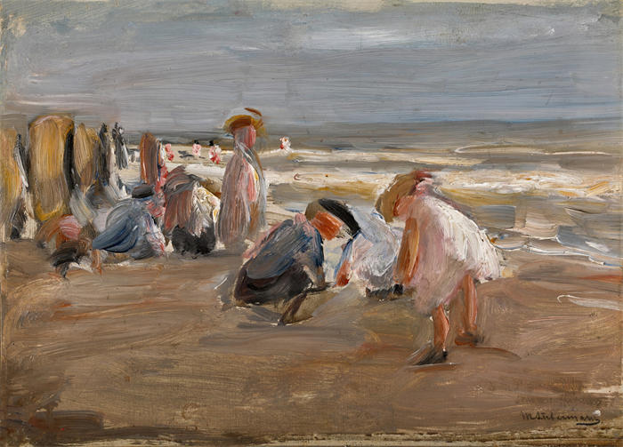 马克斯·利伯曼（Max Liebermann，德国画家）高清作品下载-《孩子们在沙滩上玩耍（1898 年）》