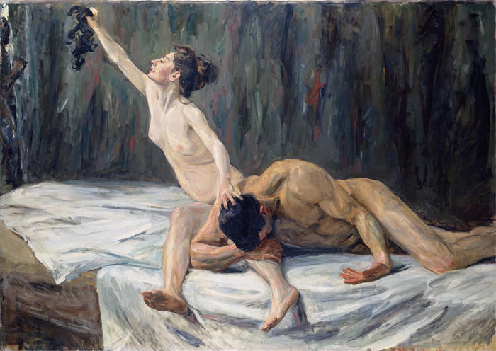 马克斯·利伯曼（Max Liebermann，德国画家）高清作品下载-《参孙和大利拉 (1902)》