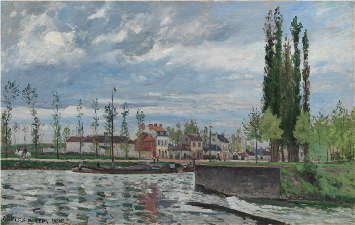 卡米尔·毕沙罗(Camille Pissarro,法国画家)高清作品-《蓬图瓦兹的锁 (1872)》