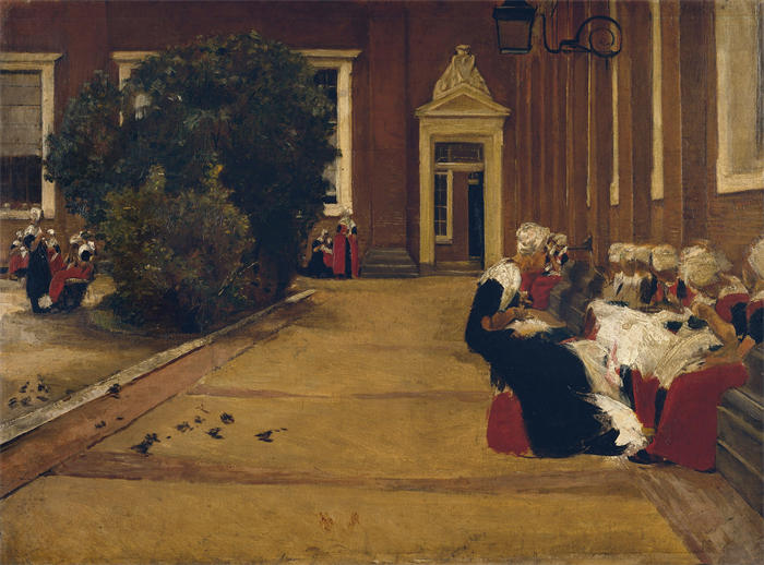 马克斯·利伯曼（Max Liebermann，德国画家）高清作品下载-《阿姆斯特丹的孤女（1876）》
