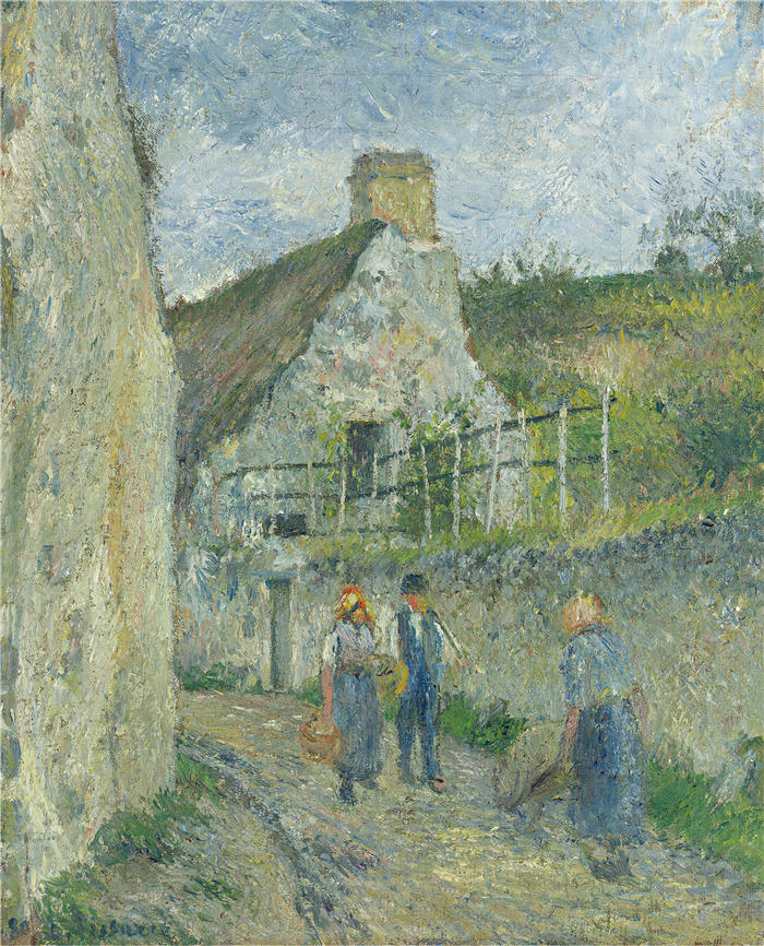 卡米尔·毕沙罗（Camille Pissarro，法国画家）高清作品-《瓦兹苏尔奥弗斯瓦勒梅尔罗氏街（1880年）》