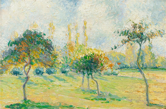 卡米尔·毕沙罗(Camille Pissarro,法国画家)高清作品-《苹果树,秋天》