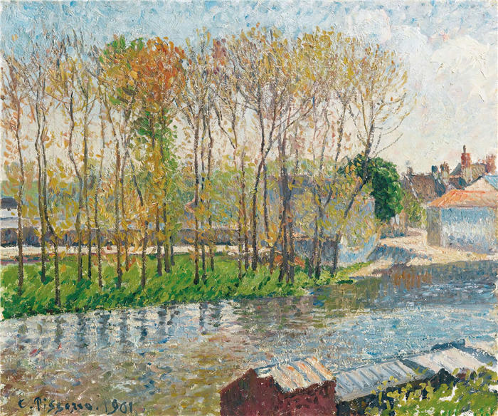 卡米尔·毕沙罗（Camille Pissarro，法国画家）高清作品-《莫雷特的卢昂边缘（1901年）》