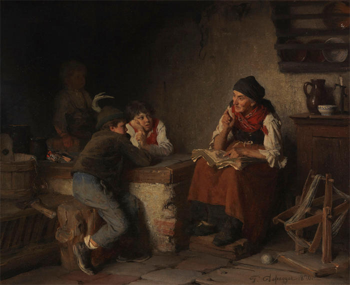 弗朗茨·冯·德弗雷格（Franz von Defregger，奥地利画家）高清作品-《模具制造商 (1870)》