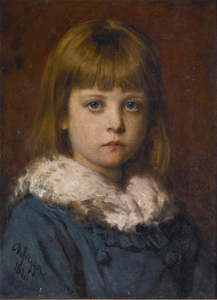 弗朗茨·冯·德弗雷格（Franz von Defregger，奥地利画家）高清作品-《小女孩 (1878)》