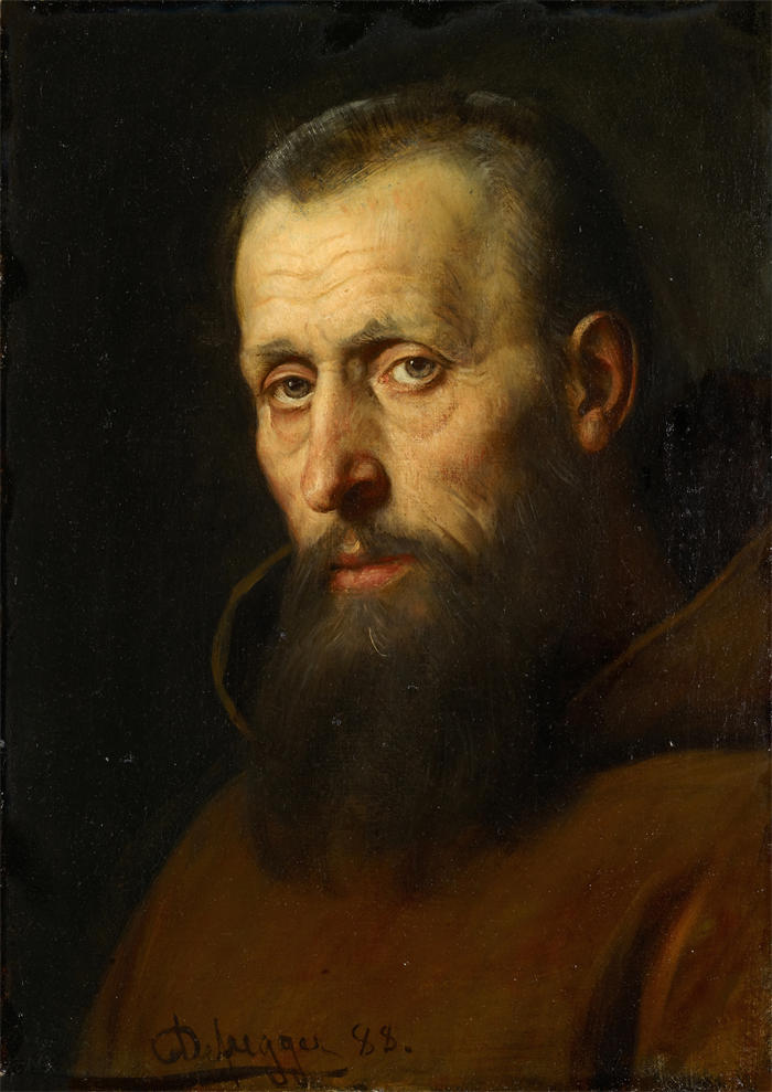 弗朗茨·冯·德弗雷格(Franz von Defregger,奥地利画家)高清作品-《哈斯平格神父 (1888)》