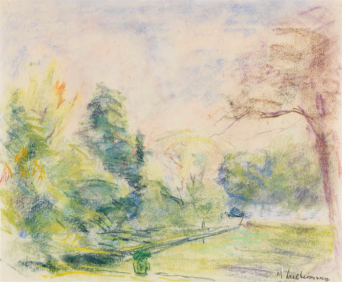 马克斯·利伯曼（Max Liebermann，德国画家）高清作品下载-《我的花园景色（1920）》