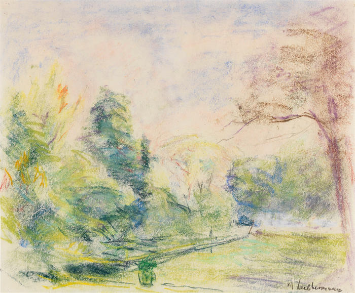 马克斯·利伯曼(Max Liebermann,德国画家)高清作品下载-《我的花园景色(1920)》