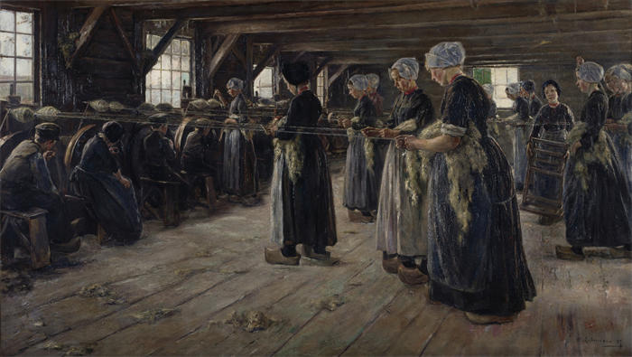 马克斯·利伯曼（Max Liebermann，德国画家）高清作品下载-《拉伦的亚麻谷仓（1887 年）》