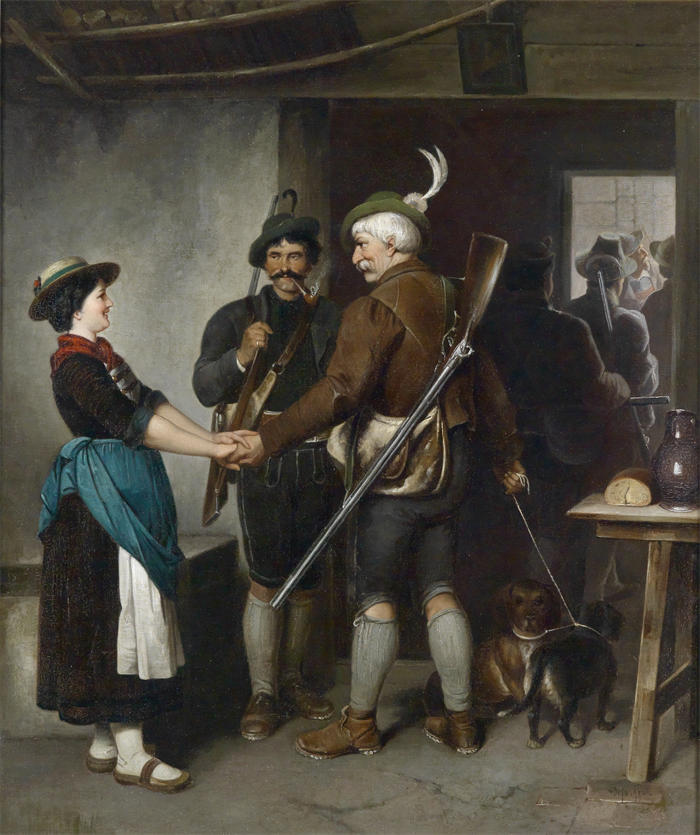 弗朗茨·冯·德弗雷格（Franz von Defregger，奥地利画家）高清作品-《猎人永别了》