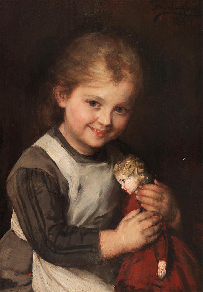 弗朗茨·冯·德弗雷格（Franz von Defregger，奥地利画家）高清作品-《善良的木偶（1881）》