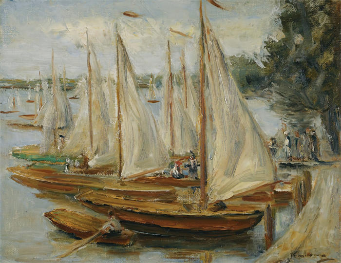 马克斯·利伯曼（Max Liebermann，德国画家）高清作品下载-《万湖上的帆船（约 1922 年）》