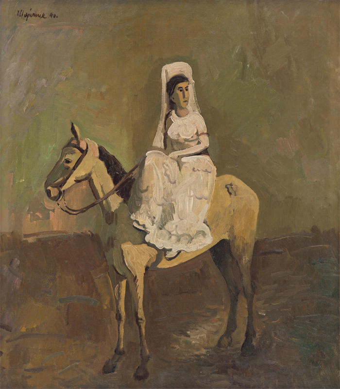 赛普里安·马耶尼克（Cyprián Majerník,斯洛伐克画家）高清作品-《马术 (1940)》
