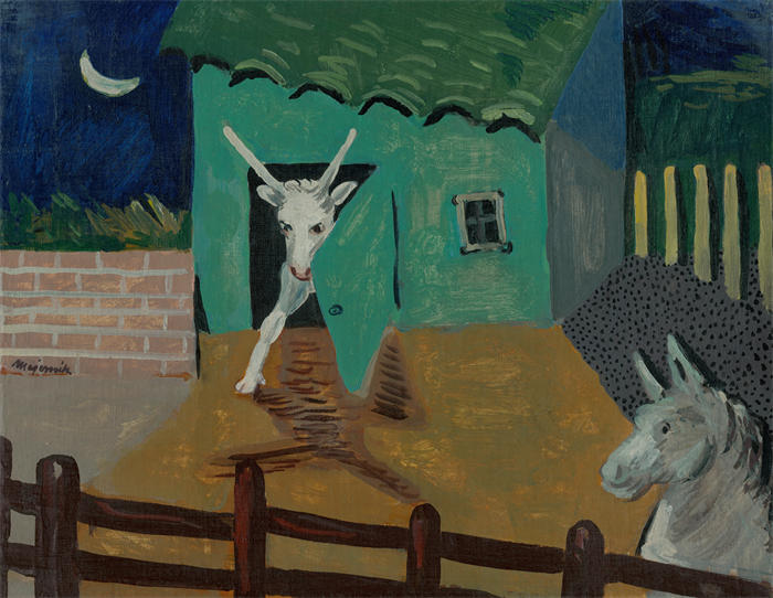 赛普里安·马耶尼克（Cyprián Majerník,斯洛伐克画家）高清作品-《院子 (1935–1936)》
