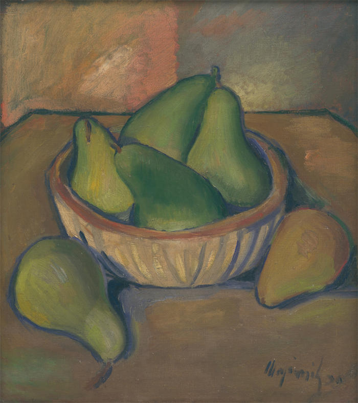 赛普里安·马耶尼克（Cyprián Majerník,斯洛伐克画家）高清作品-《桃子容器（1930）》