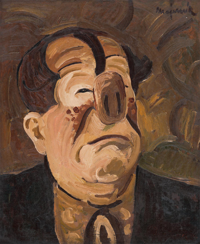 赛普里安·马耶尼克（Cyprián Majerník,斯洛伐克画家）高清作品-《哭泣的小丑 (1940)》