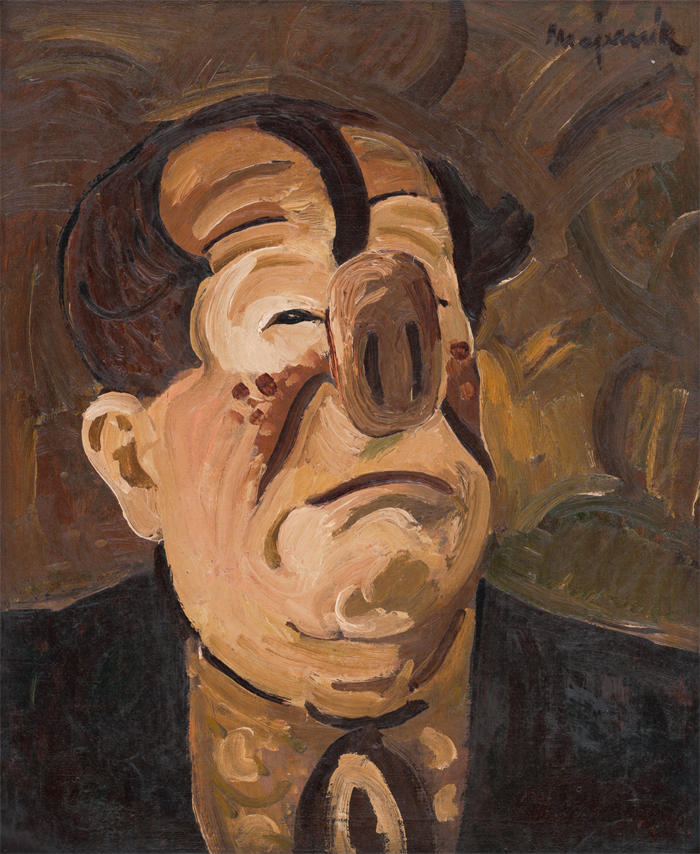 赛普里安·马耶尼克(Cyprián Majerník,斯洛伐克画家)高清作品-《哭泣的小丑 (1940)》