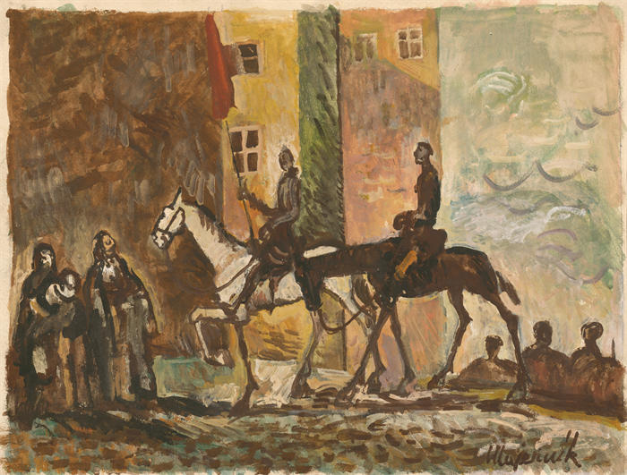 赛普里安·马耶尼克（Cyprián Majerník,斯洛伐克画家）高清作品-《胜利归来（1944-1945）》