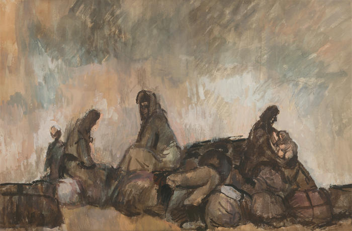 赛普里安·马耶尼克（Cyprián Majerník,斯洛伐克画家）高清作品-《难民 (1943)》