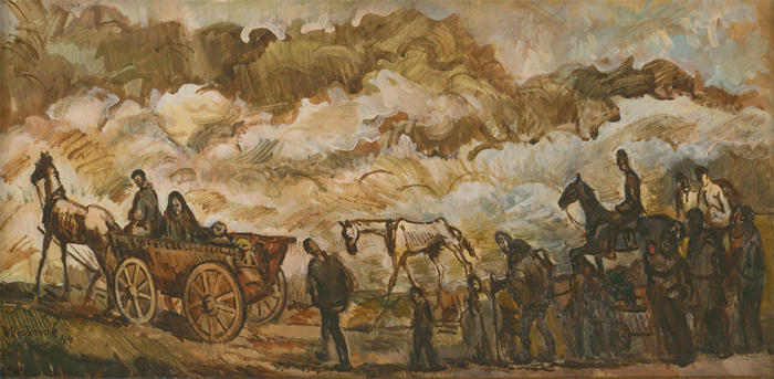 赛普里安·马耶尼克（Cyprián Majerník,斯洛伐克画家）高清作品-《难民 (1944)》
