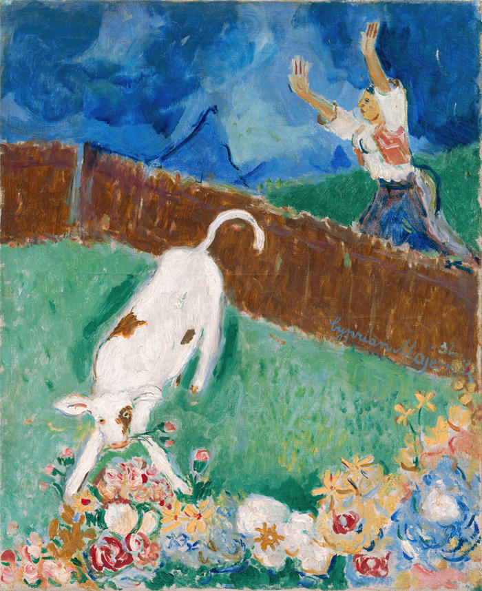 赛普里安·马耶尼克（Cyprián Majerník,斯洛伐克画家）高清作品-《小牛 (1932)》