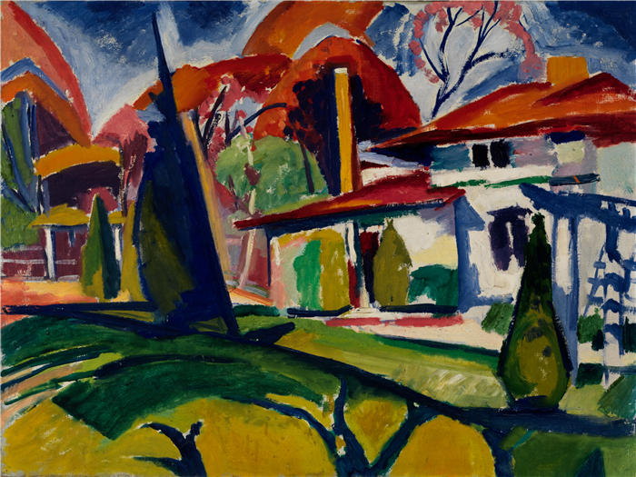 亨利·莱曼·萨昂(Henry Lyman Saÿen,美国画家)高清作品-《纽曼之家 (1915)》