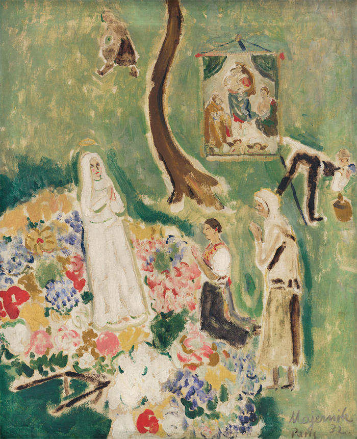 赛普里安·马耶尼克（Cyprián Majerník,斯洛伐克画家）高清作品-《两个麦当娜 (1932)》