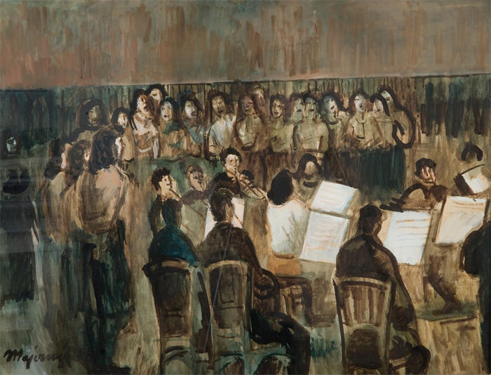 赛普里安·马耶尼克（Cyprián Majerník,斯洛伐克画家）高清作品-《音乐会 (1943)》