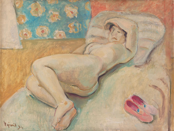 赛普里安·马耶尼克（Cyprián Majerník,斯洛伐克画家）高清作品-《休息的女人 (1931)》