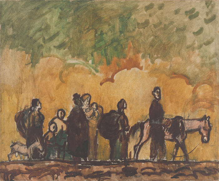 赛普里安·马耶尼克（Cyprián Majerník,斯洛伐克画家）高清作品-《难民 (1945)》
