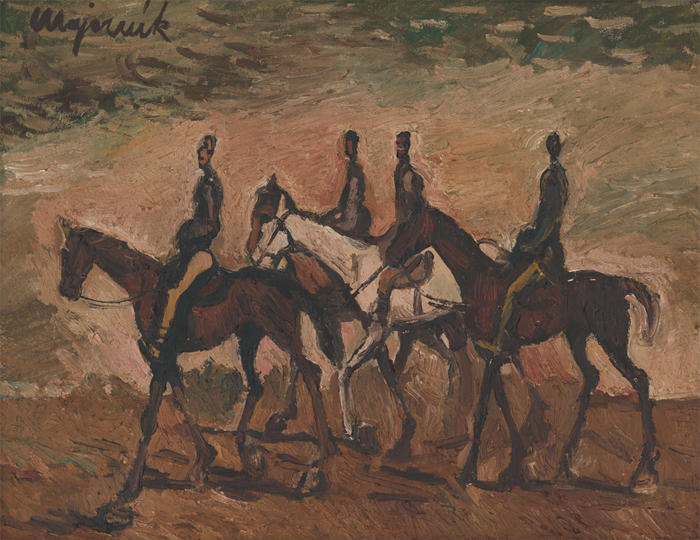 赛普里安·马耶尼克（Cyprián Majerník,斯洛伐克画家）高清作品-《Jazdecká hliadka (1944)》
