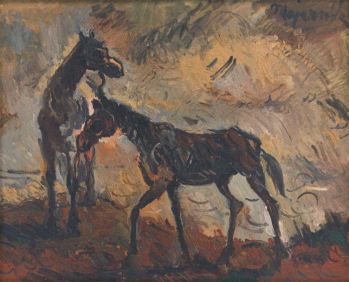 赛普里安·马耶尼克（Cyprián Majerník,斯洛伐克画家）高清作品-《失控的马 (1941)》