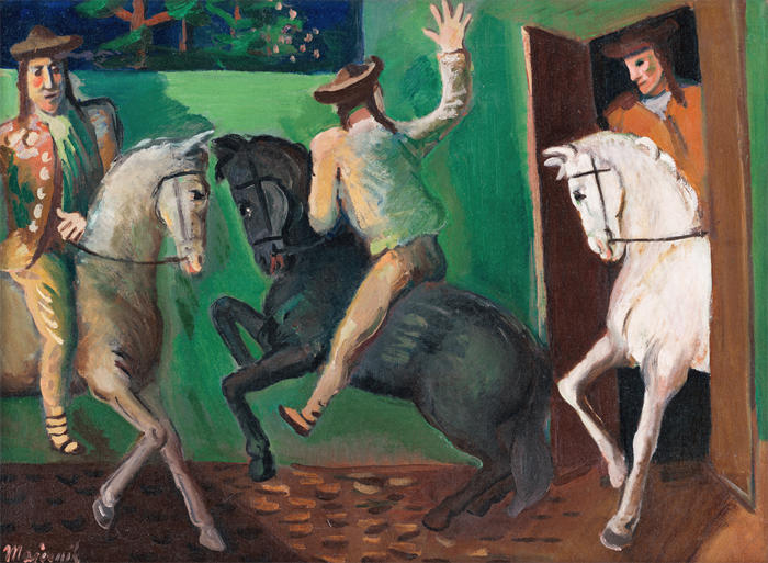 赛普里安·马耶尼克（Cyprián Majerník,斯洛伐克画家）高清作品-《骑手（骑马）（1936）》