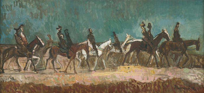 赛普里安·马耶尼克（Cyprián Majerník,斯洛伐克画家）高清作品-《异域骑士 (1942)》