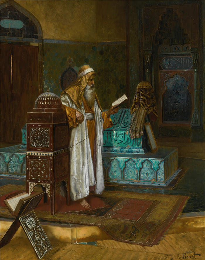 鲁道夫·恩斯特（Rudolf Ernst，奥地利画家）高清作品-《苏丹穆罕默德一世墓》