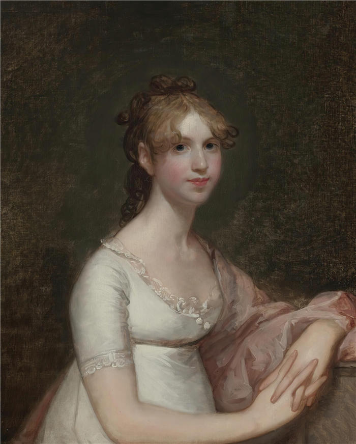 吉尔伯特·斯图尔特（Gilbert Stuart，美国画家）高清作品-《安娜鲍威尔梅森小姐（帕特里克格兰特夫人）（1804-05）》