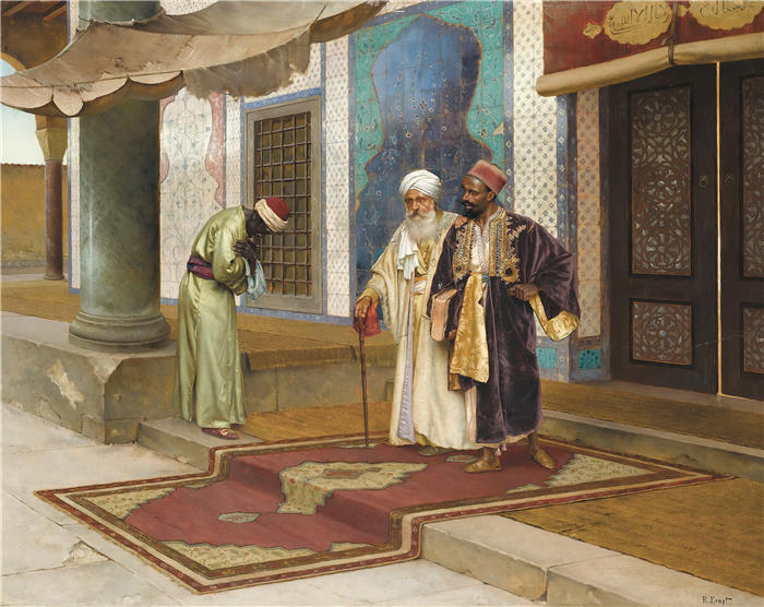 鲁道夫·恩斯特（Rudolf Ernst，奥地利画家）高清作品-《离开清真寺》