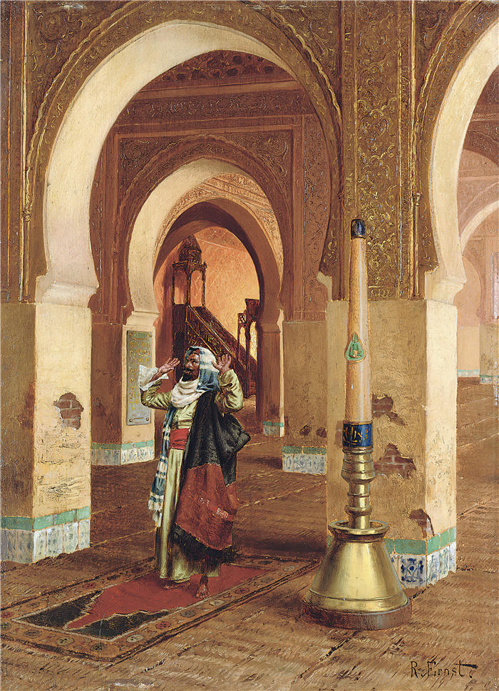 鲁道夫·恩斯特（Rudolf Ernst，奥地利画家）高清作品-《祈祷》