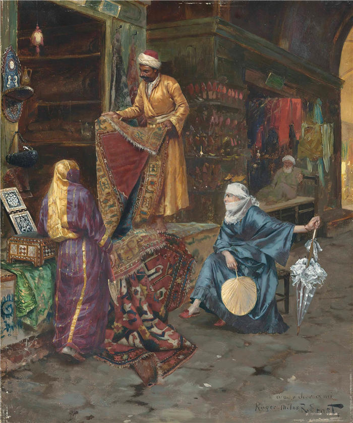 鲁道夫·恩斯特（Rudolf Ernst，奥地利画家）高清作品-《地毯卖家》