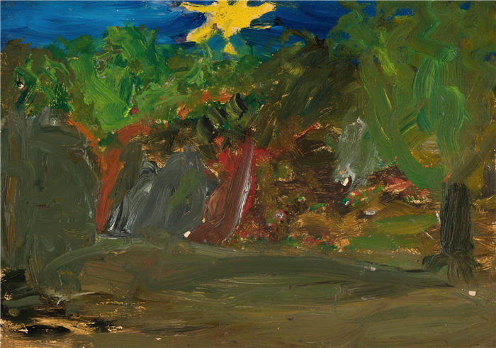 塔德乌什·马科夫斯基（Tadeusz Makowski，波兰画家 ）高清作品-《花园上的太阳（1908 年）》
