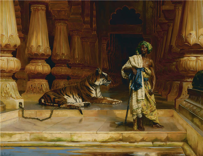 鲁道夫·恩斯特（Rudolf Ernst，奥地利画家）高清作品-《宫廷卫队 (1890)》