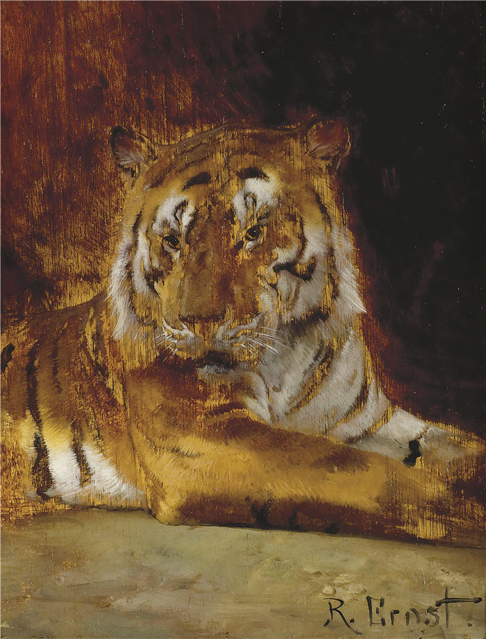 鲁道夫·恩斯特（Rudolf Ernst，奥地利画家）高清作品-《老虎》