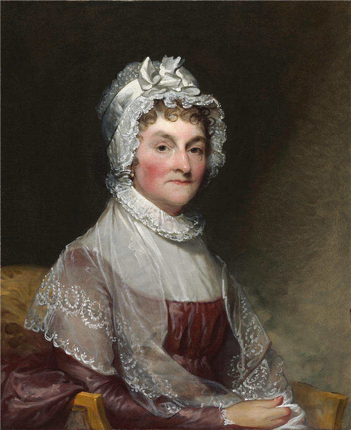 吉尔伯特·斯图尔特(Gilbert Stuart,美国画家)高清作品-《阿比盖尔·史密斯·亚当斯(约翰·亚当斯夫人)(1800-1815)》