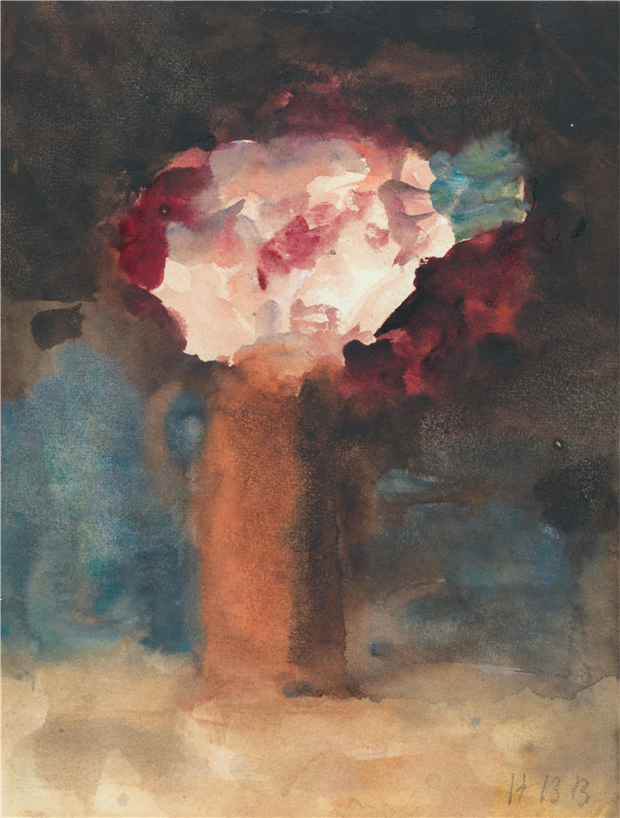 赫拉克勒斯·布拉巴松·布拉巴松(Hercules Brabazon Brabazon，英国画家)高清作品-《玫瑰》