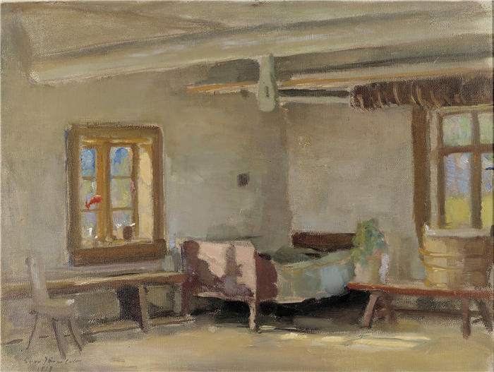 埃罗·杰内费尔特（Eero Järnefelt，芬兰画家）高清作品-《室内》