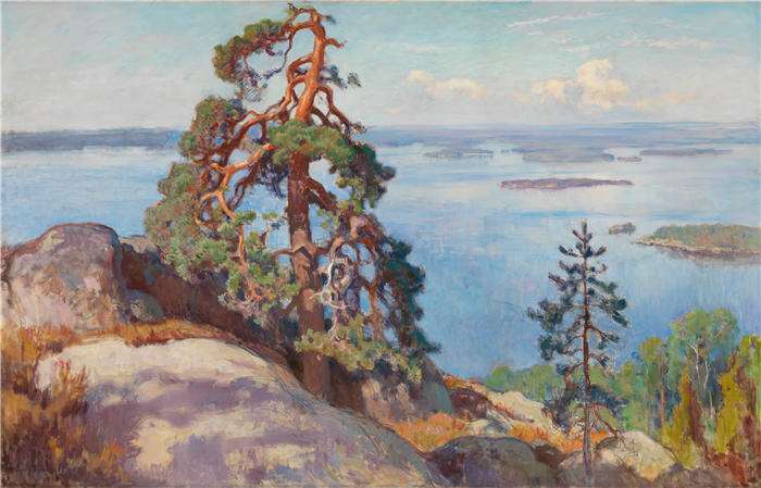 埃罗·杰内费尔特（Eero Järnefelt，芬兰画家）高清作品-《科利的风景（1928 年）》
