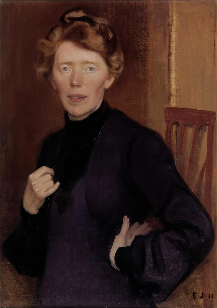 埃罗·杰内费尔特（Eero Järnefelt，芬兰画家）高清作品-《ekla Hultin 的肖像（1905 年）》