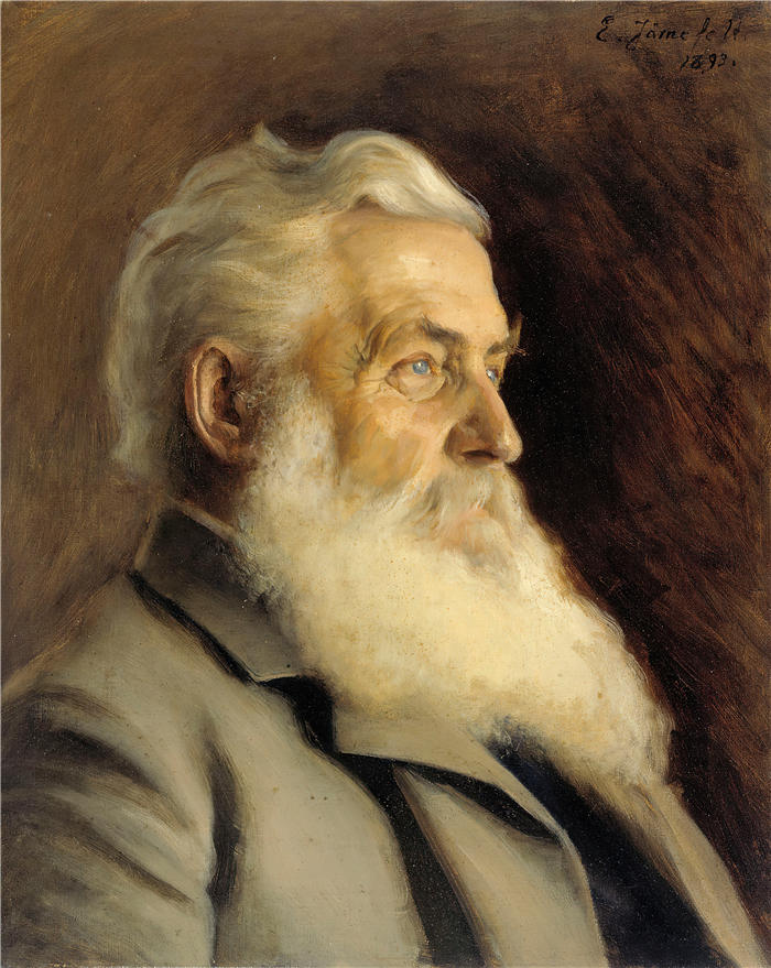 埃罗·杰内费尔特（Eero Järnefelt，芬兰画家）高清作品-《安格先生的肖像（1893 年）》