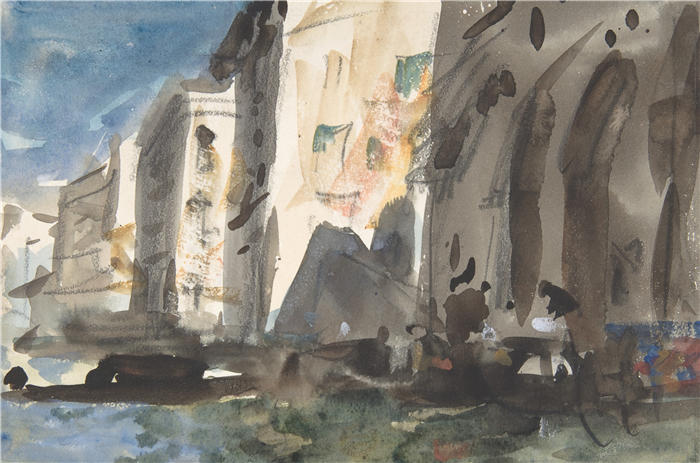 赫拉克勒斯·布拉巴松·布拉巴松(Hercules Brabazon Brabazon，英国画家)高清作品-《威尼斯大运河桥（19 世纪）》