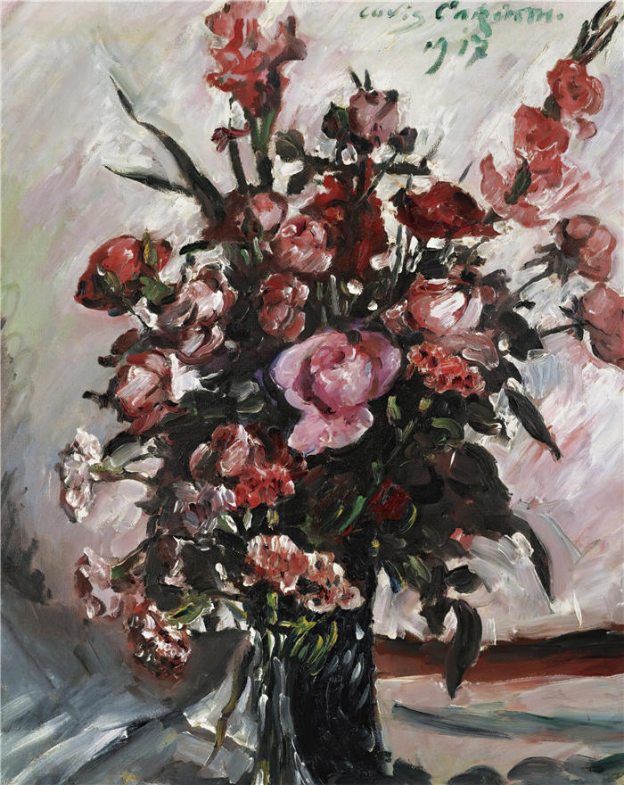洛维斯·科林斯（Lovis Corinth，德国画家）高清作品-《罗莎·罗森（粉红玫瑰）（1917）》